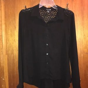 Forever 21 black lace blouse